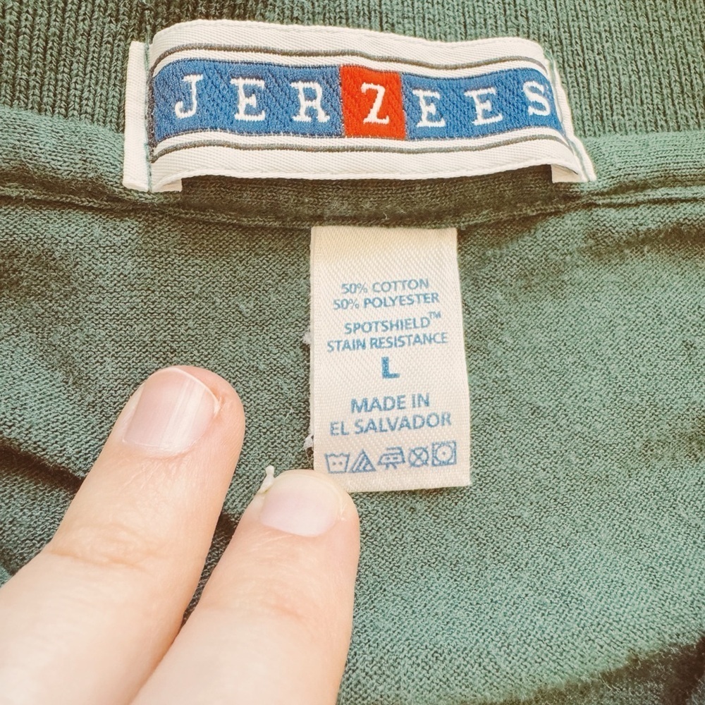 Jerzees, Men’s Vintage ‘Josh Redcay’ Forest Green Polo Shirt - Picture 4 of 4